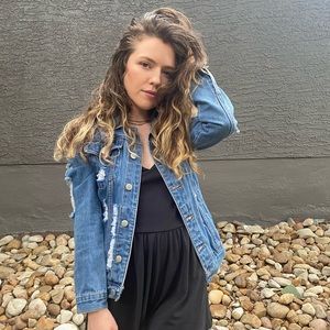 Topshop Distressed Denim Jacket (Jean Jacket)